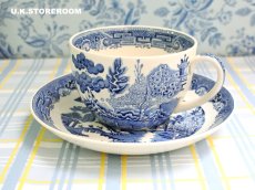 画像3: OB473 Wedgwood ウェッジウッド ウィローパターン モーニングカップ＆ソーサー (3)