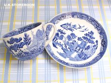 画像2: OB473 Wedgwood ウェッジウッド ウィローパターン モーニングカップ＆ソーサー (2)