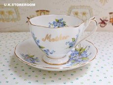 画像3: MB309  Queen Anne   クィーンアン  忘れな草 ティーカップ＆ソーサー (3)