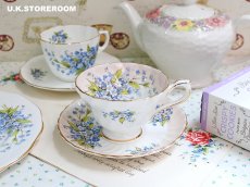 画像1: OB475  Aynsley  エインズレイ 忘れな草 ティーカップ＆ソーサー (1)