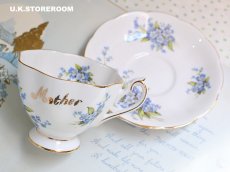 画像2: MB309  Queen Anne   クィーンアン  忘れな草 ティーカップ＆ソーサー (2)