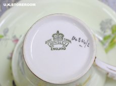 画像14: OB477  Aynsley  エインズレイ グリーン ティーカップ＆ソーサー (14)