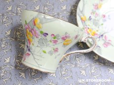 画像8: OB477  Aynsley  エインズレイ グリーン ティーカップ＆ソーサー (8)