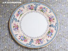 画像14: OB476 Aynsley エインズレイ ブルー＆ピンクフラワー  ティートリオ (14)
