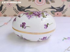 画像5: HA328 Hammersley  ハマースレイ ヴィクトリアンバイオレット エッグ トリンケットボックス B (5)