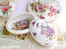 画像3: HA328 Hammersley  ハマースレイ ヴィクトリアンバイオレット エッグ トリンケットボックス B (3)