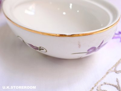 画像1: HA328 Hammersley  ハマースレイ ヴィクトリアンバイオレット エッグ トリンケットボックス B