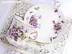 画像6: HA330 Hammersley ハマースレイ ヴィクトリアンバイオレット スミレティーカップ＆ソーサー (6)