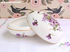 画像15: HA329 Hammersley  ハマースレイ ヴィクトリアンバイオレット エッグ トリンケットボックス A (15)