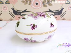 画像5: HA329 Hammersley  ハマースレイ ヴィクトリアンバイオレット エッグ トリンケットボックス A (5)