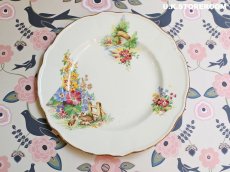 画像2: OB483 Washington Pottery  ワシントンポタリー カントリーシーン ケーキプレート (2)