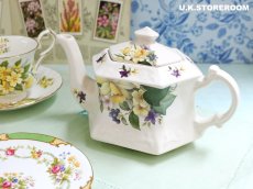 画像1: MB314 Crownford Giftware クラウンフォードギフトウエア スプリングフラワー ティーポット (1)