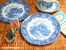 画像1: OB487 Salem China セーラムチャイナ イングリッシュビレッジ デザートプレート (1)