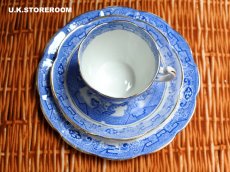 画像9: OB488  Clifton China クリフトンチャイナ ウィローパターン ティートリオ (9)