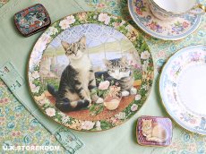 画像1: CH408 Royal Doulton Lesley Anne Ivory  レズリー・アン・アイボリー Cats in the window サマー ピクチャープレート  (1)