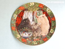 画像2: CH407 Royal Doulton Lesley Anne Ivory  レズリー・アン・アイボリー Cats in the window ウィンター ピクチャープレート  (2)