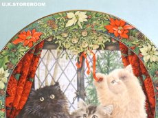 画像5: CH407 Royal Doulton Lesley Anne Ivory  レズリー・アン・アイボリー Cats in the window ウィンター ピクチャープレート  (5)
