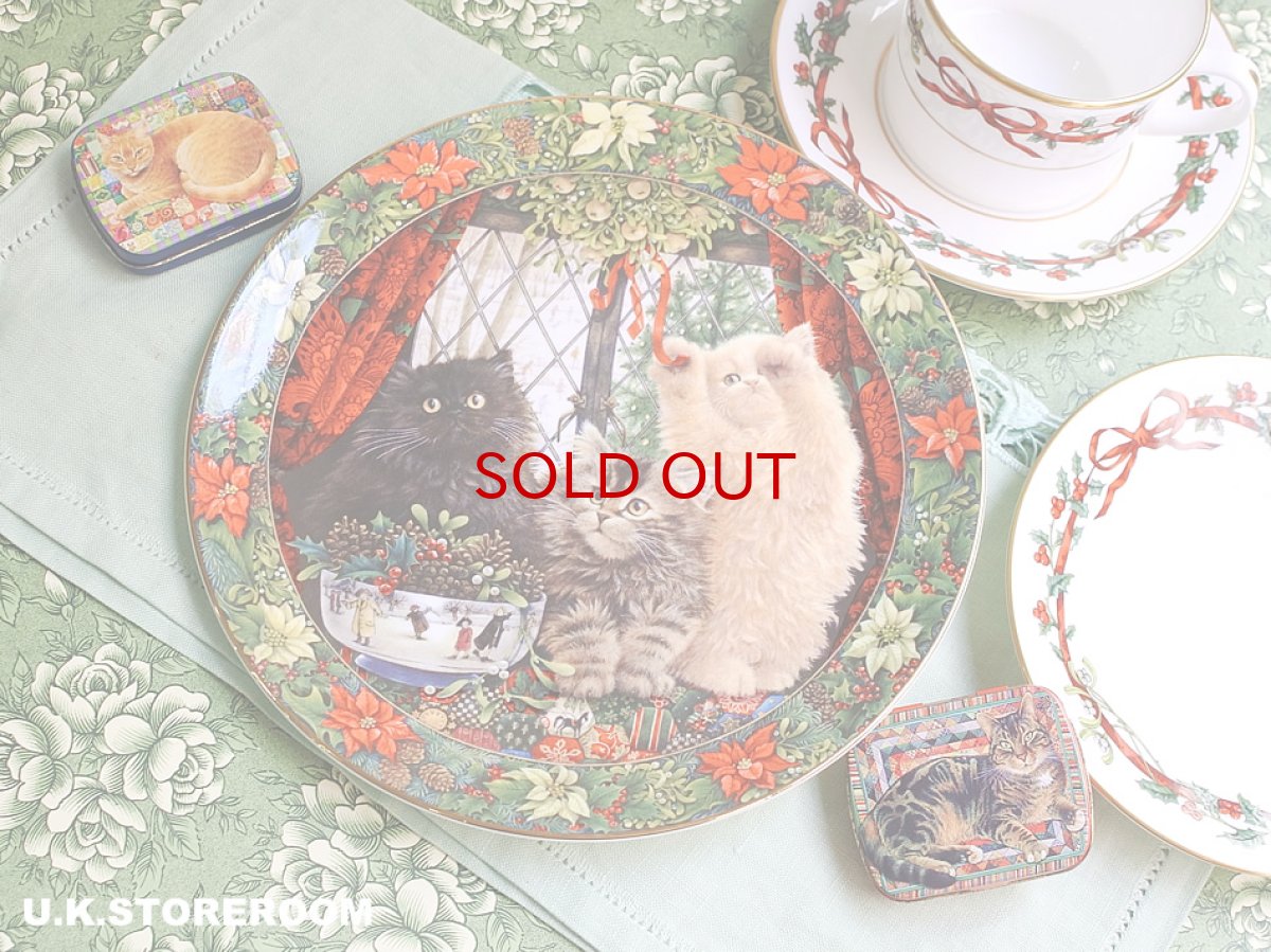 画像1: CH407 Royal Doulton Lesley Anne Ivory  レズリー・アン・アイボリー Cats in the window ウィンター ピクチャープレート  (1)