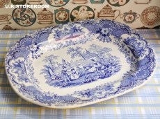 画像2: OB491 Blue & White ブルー＆ホワイト スパニッシュビューティ サービングディッシュ (2)