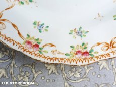 画像5: OB495 Queen's China G.W & Sons クィーンズチャイナ リボン ローズガーランド ケーキプレート (5)