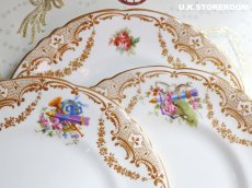 画像7: OB497 Royal Doulton  ロイヤルドルトン 白い鳩&トランペット, 矢＆ローズ  ケーキプレート (7)