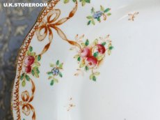 画像6: OB495 Queen's China G.W & Sons クィーンズチャイナ リボン ローズガーランド ケーキプレート (6)