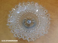 画像9: GS046 Sowerby Glass ソウビーガラス  ホブネイル＆ボタンパターン ケーキスタンド (9)
