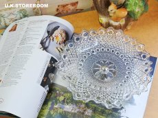 画像3: GS046 Sowerby Glass ソウビーガラス  ホブネイル＆ボタンパターン ケーキスタンド (3)