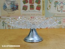画像10: GS046 Sowerby Glass ソウビーガラス  ホブネイル＆ボタンパターン ケーキスタンド (10)