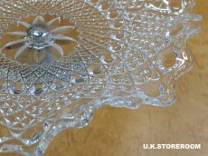 画像8: GS046 Sowerby Glass ソウビーガラス  ホブネイル＆ボタンパターン ケーキスタンド (8)