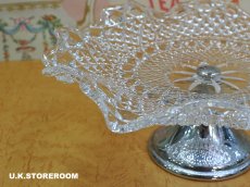画像7: GS046 Sowerby Glass ソウビーガラス  ホブネイル＆ボタンパターン ケーキスタンド (7)