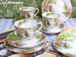 ★133 Royal Albert ロイヤルアルバート ムーンライトローズ ペアカップ＆ソーサー ロイヤルアルバート デミタス デュオ Connoisseur ブルーローズ カップ