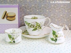 画像15: HA348 Hammersley  ハマースレイ リリーオブザバレー ミニシュガーボウル＆クリーマー (15)