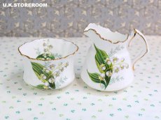 画像2: HA348 Hammersley  ハマースレイ リリーオブザバレー ミニシュガーボウル＆クリーマー (2)