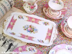 画像1: RA274 Royal Albert  ロイヤルアルバート レディーカーライル  サンドウィッチトレイ (1)