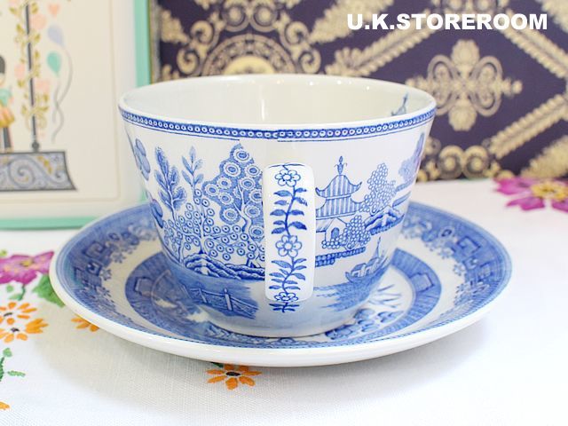 UKストアルームSPO082 Spode スポード ブルールームコレクション -ウィロー- ティーカップ＆ソーサー