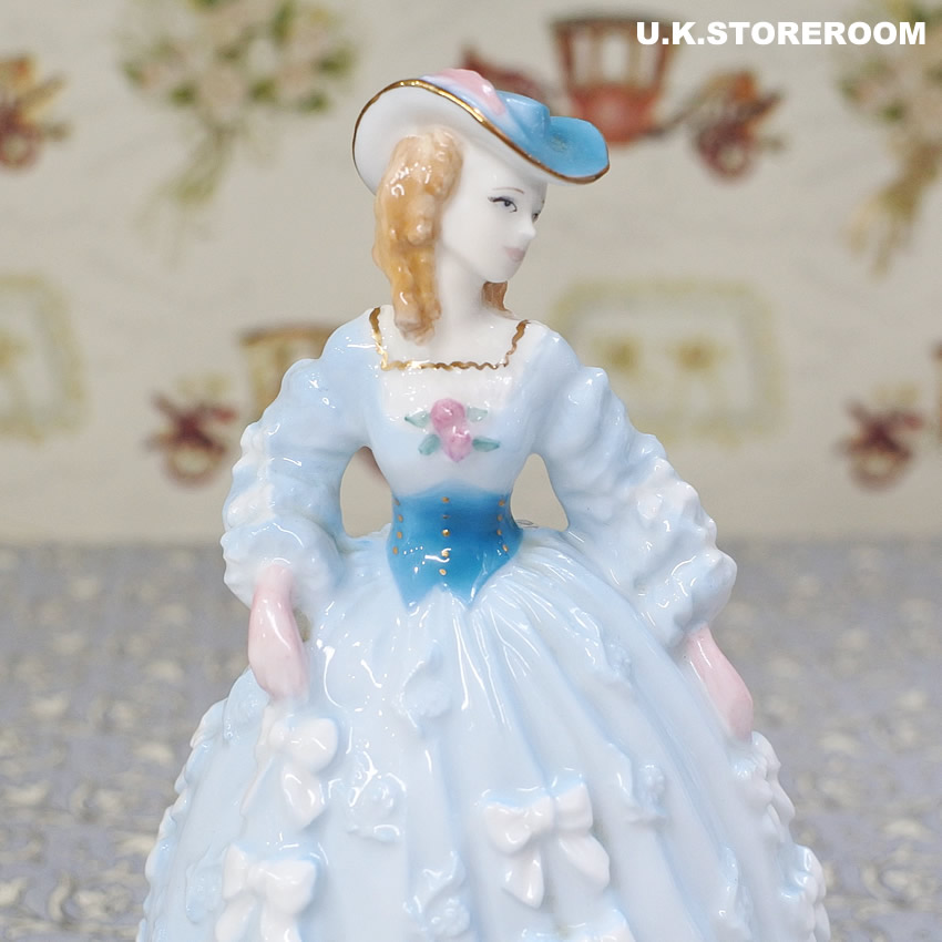 UKストアルームRW106 Royal Worcester ロイヤルウースター ファッショナブルヴィクトリアンズ フィギュリン〜Lady  Charlotte〜