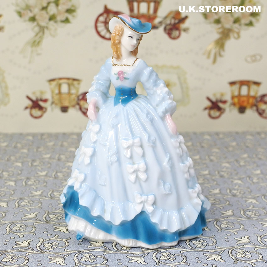 UKストアルームRW106 Royal Worcester ロイヤルウースター ファッショナブルヴィクトリアンズ フィギュリン〜Lady  Charlotte〜